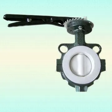 Din, Jis High Performance Teflon / Ptfe Lined Carbon Steel Wafer Butterfly Valves