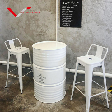 Colorful Stackable Industrial Metal Bar Stools with Back for Outdoor Use