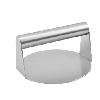 304 Stainless Steel Burger Press with Wood Handle for Grill Cooking