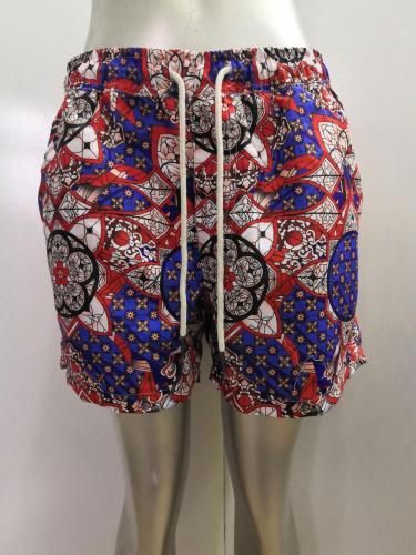 Vintage Print Men&#39;s Beach Shorts