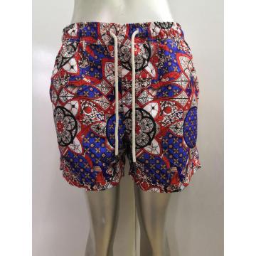 Vintage print men's beach shorts