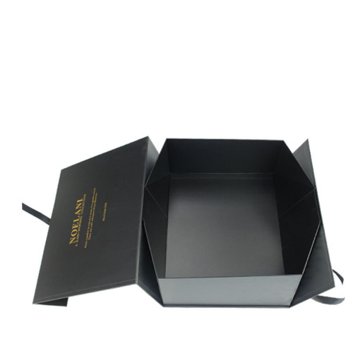 Χρυσό λογότυπο μεγάλο μαύρο κουτί ρούχα μαγνητικό καπάκι