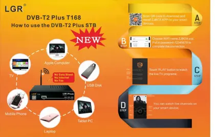 2018 LGR ZJBOX dvb-t2 decoder T2 plus