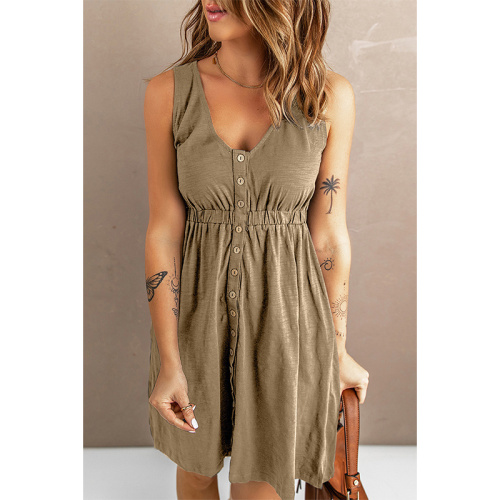 Sexy off Shoulder Dress Womens Casual Sleeveless Button Down Dresses Manufactory