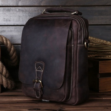 Men's Leather Briefcase Messenger Sling Bag Men's Crossbody Shoulder Handbag Luxury