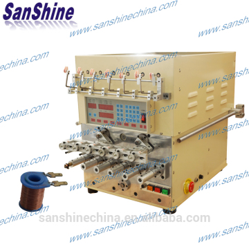 Six spindles automatic fine wire line transformer skein winding machine