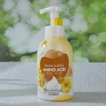 Etiqueta privada 500ml perfume denso burbujas aminoácidos hidratante de lavado corporal