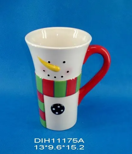 Funny Snowman Ceramic Mug for Christmas Decoration