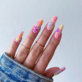 Luxury Style Long Ballerina Designed Marble Fake Nails