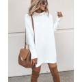 Women's Long Sleeve Turtleneck Sweater Dress