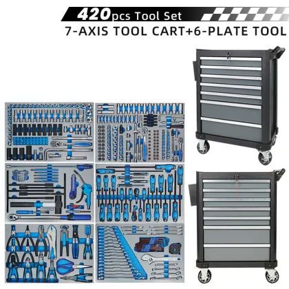 OEM ODM 420 Pcs Tool Sets Stainless Steel Tool Chest 7 Drawers