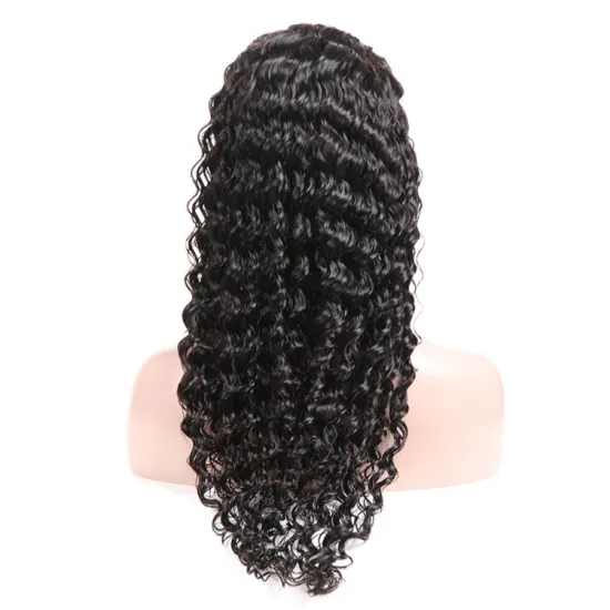 100% Virgin Mongolian Remy Human Hair Deep Wave Swiss Lace Wigs Transparent Full Lace Wig