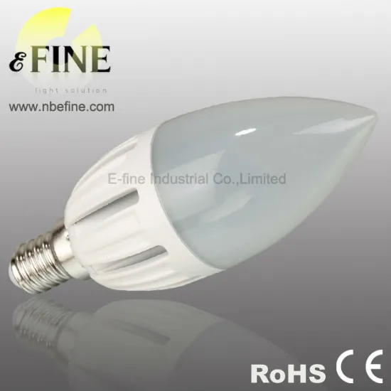 dimmable led candle / candelabra bulb light E14 5W aluminum lamp body