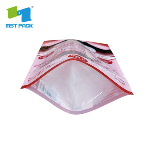 customized pink plastic printed ziplock bag