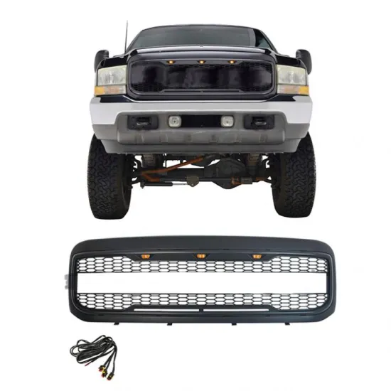 Gobison Raptor Style Grill Front with Amber LED Lights for FORD F250 F350 F450 (2005-2007)