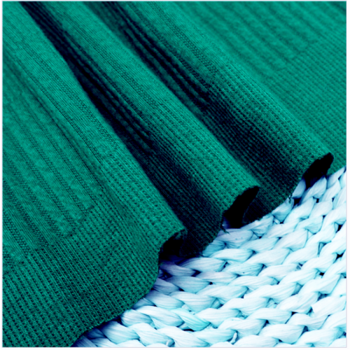 Lake Blue Jacquard Doddy Polyester Spander Winter Fabric