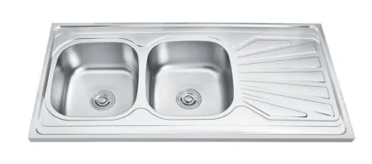 Stainless steel sink with two sinks
