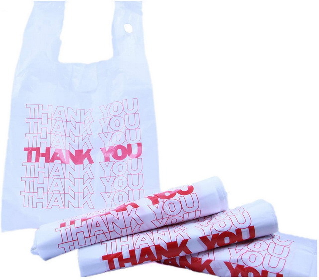 Bulk Custom Printed Thank You Grocery Store Plastic Carrier Grocery Shopping Bag