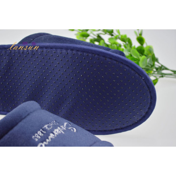 Colored Cotton Velour Open Toe Hotel Slipper