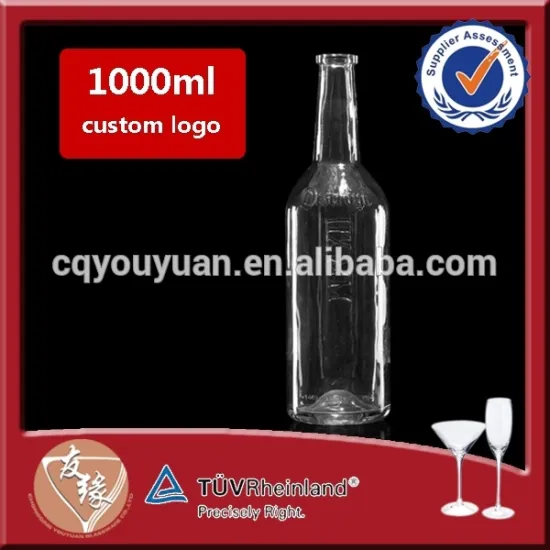 Wholesale light weight alcohol vodka liquor 1 liter glass bottle