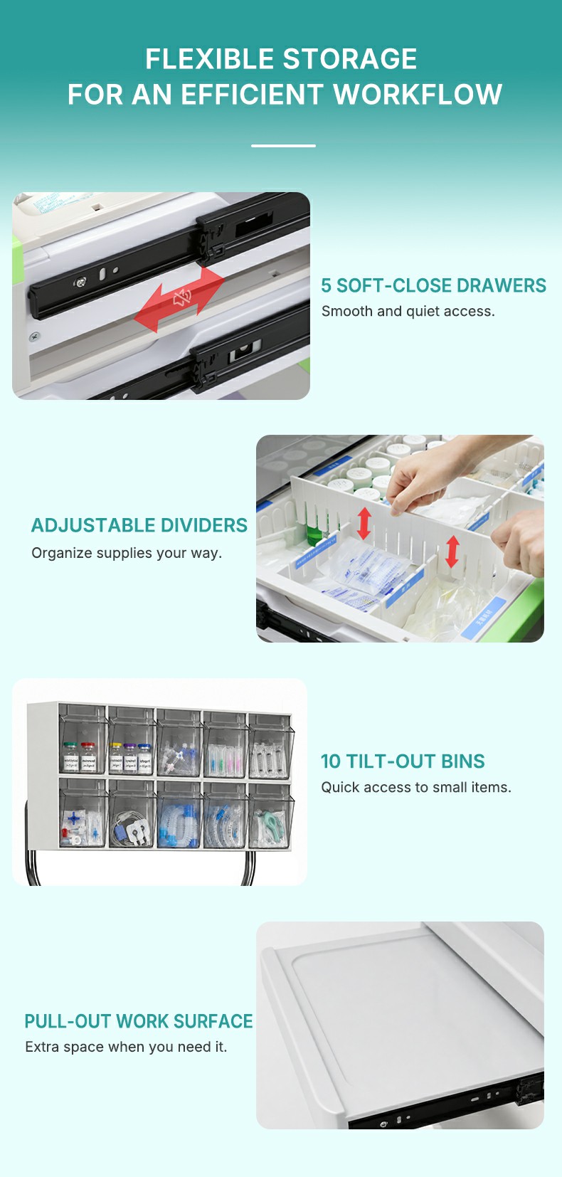 anesthesia cart drawer dividers