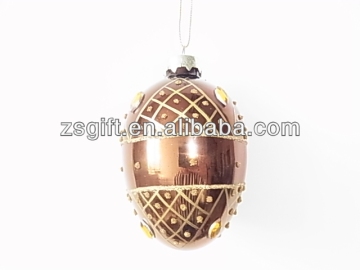 brilliant glass easter egg with decorations