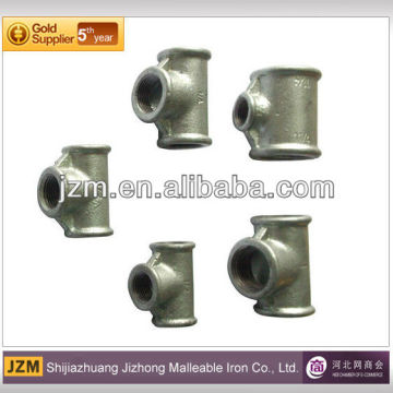 baking zinc Galvanized Malleable Cast Iron Pipe Fitting tee Equal Plain                        
                                                Quality Assured