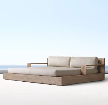 Divano in teak lounge a vendita calda per villa all'aperto e terrazze alberghiere di lusso