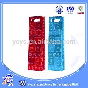 custom design print size paper wine bag &wine bottle bag