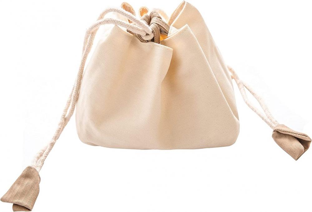 Traveling Drawstring Beige Color Cosmetic pouch