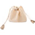 Reizen Drawstring Beige Color Cosmetic Pouch