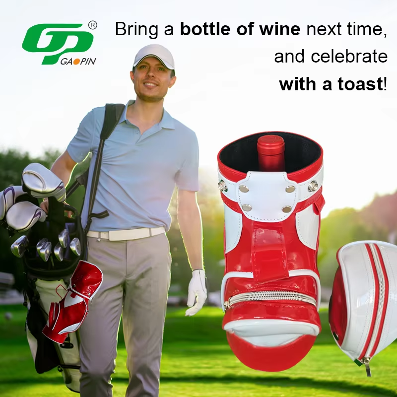 Custom Logo Premium Faux Leather Golf Wine Ba