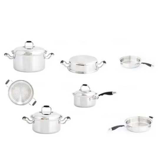 5 Layer Stainless Steel Cookware Set - 10Pcs Pots and Pans for Home Kitchen