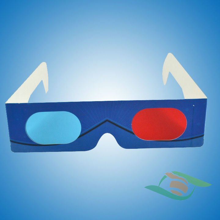 Good quality paper red blue 3d glasses blue films video