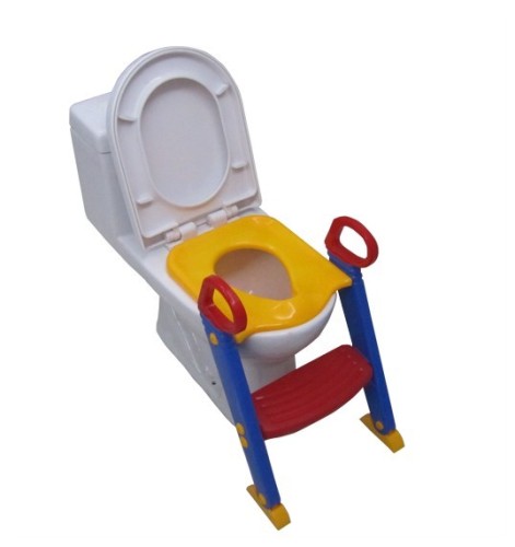 Baby Polly Plastic Toilet Training Seat with Handle and Step