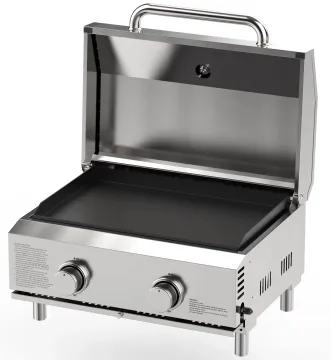 Stainless Steel Portable Griddle 2 Burner Gas Plancha