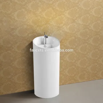 Round Shaped Floor Standing Ceramic Washing Sink