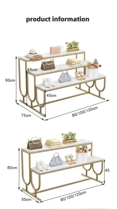 Chrome and Gold Clothing Display Racks for Boutique Shops