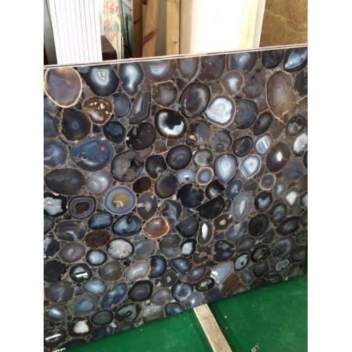 translucent grey agate slab