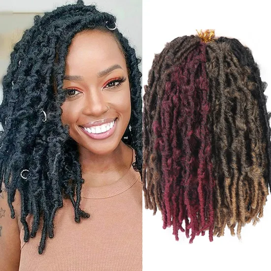 12inch Butterfly Locs Crochet Hair Distressed Water Wave Faux Loc Crochet Wavy Dread Synthetic Butterfly Locs Braiding Hair