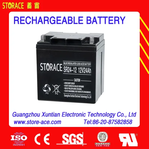 12v 24ah rechargeable battery (lead acid)