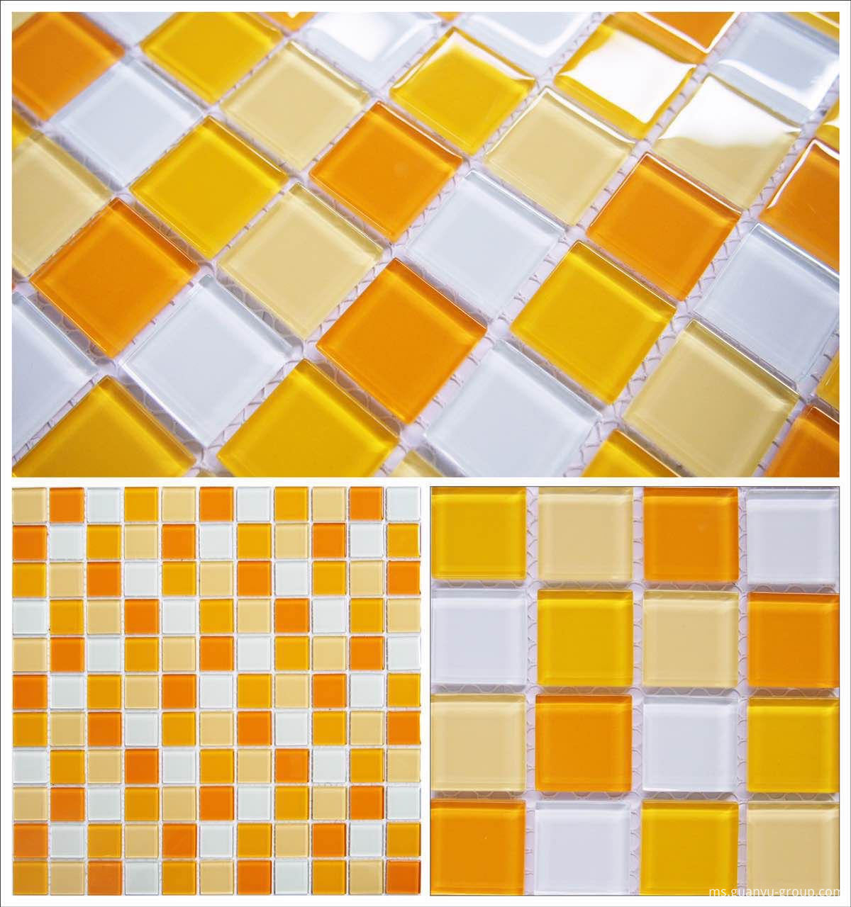 Simple Color Mixed Crystal Glass Mosaic