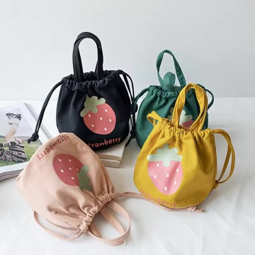 Mini Saco de Casa de Lata de Lata Praço Reciclagem de Casa Reciclagem Bolsa de Casa de Casa Padrão de Morango Crianças Bolsa de Castramento Personalizada