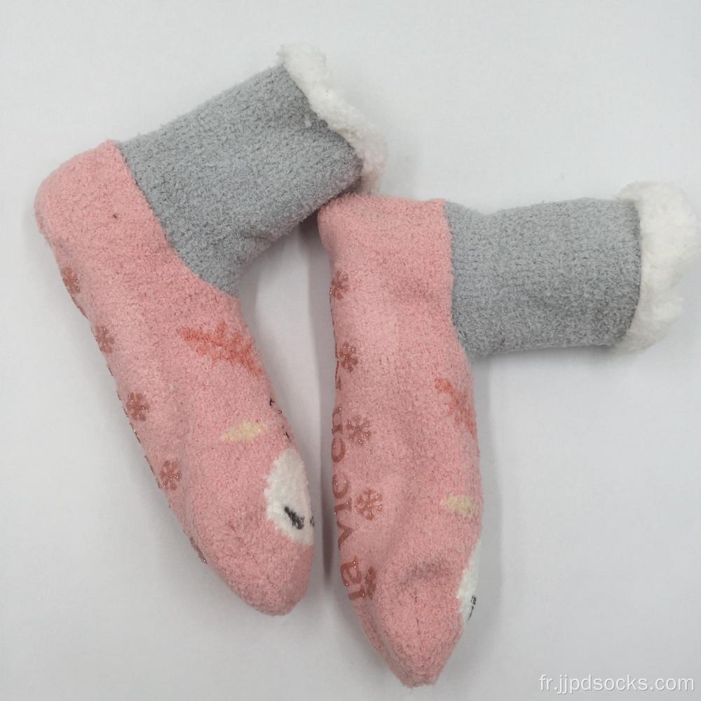 Chaussettes de bottes en microfibre rose