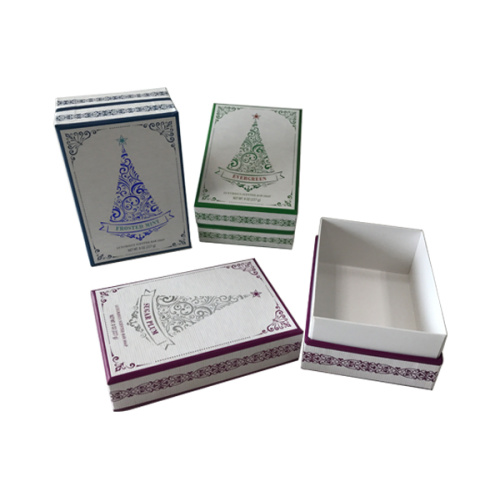 Christmas Paper hardboard Gift Box with gems