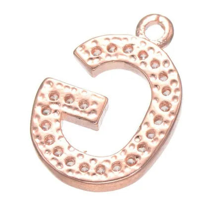2016 new design rose gold G charm Micro-inserts zircon letter G Charm