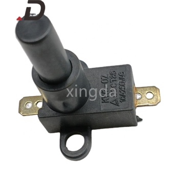 Home Appliance Fall-Proof Switch: 1A to 125/240V, 0.5A to 250V - ON/OFF Mini Latching Black Plastic Single Push Button Switch