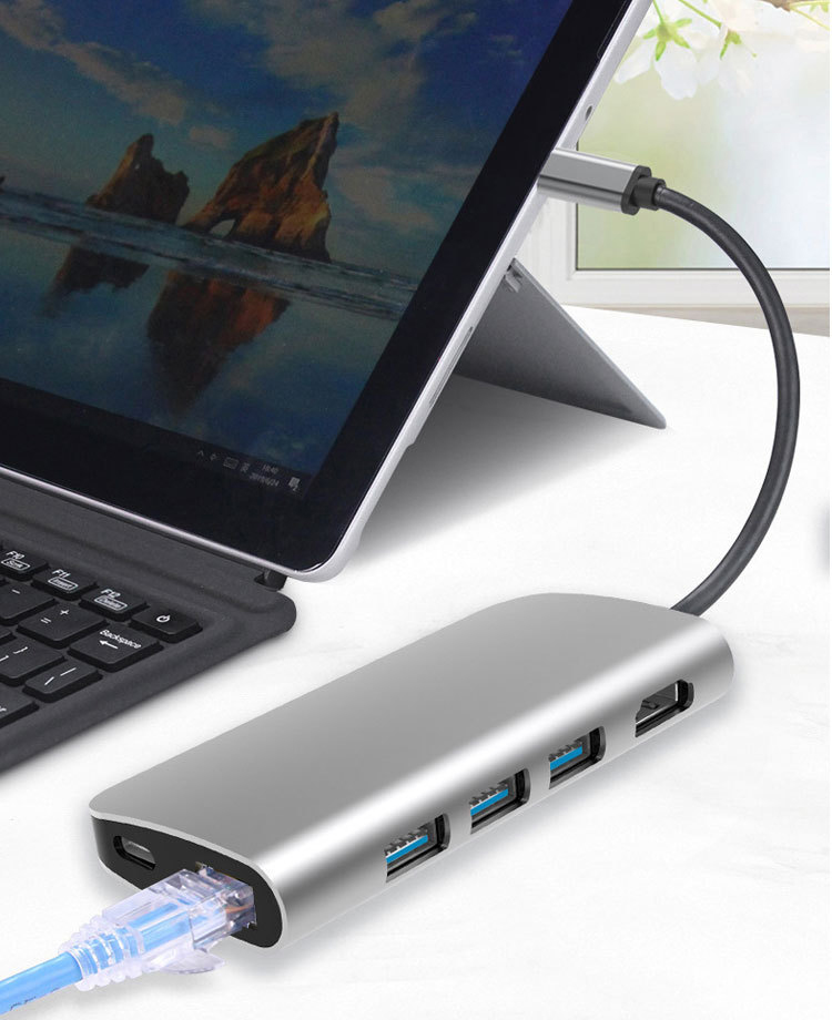 8 في 1 USB-C محطة إرساء متعددة الوظائف