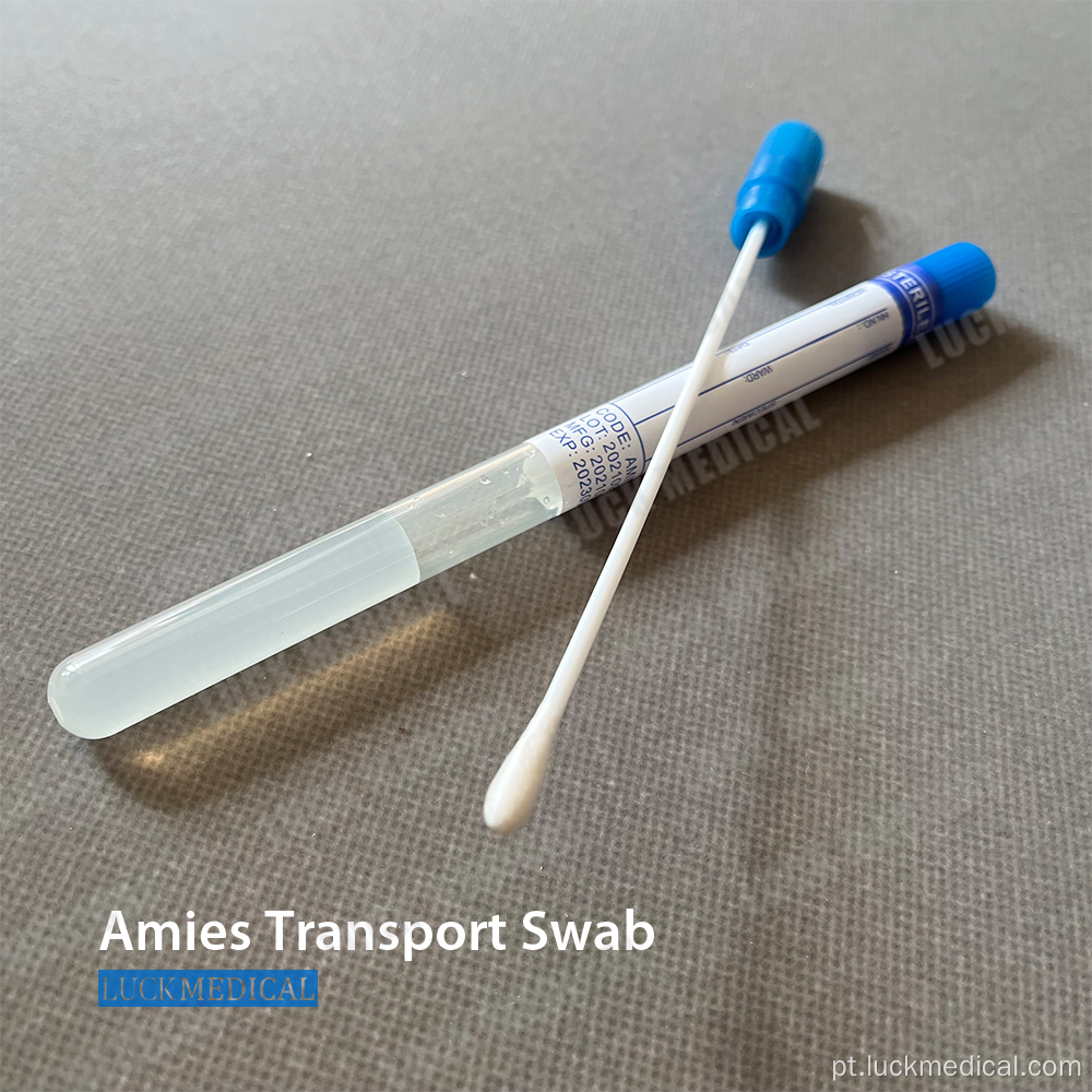 Swab de transporte de amostras de plástico