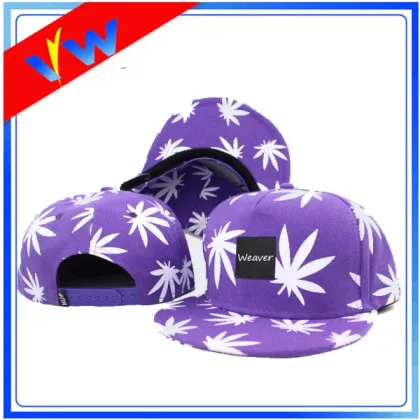 5 Panel Maple Leaves Simple Snapback Cap